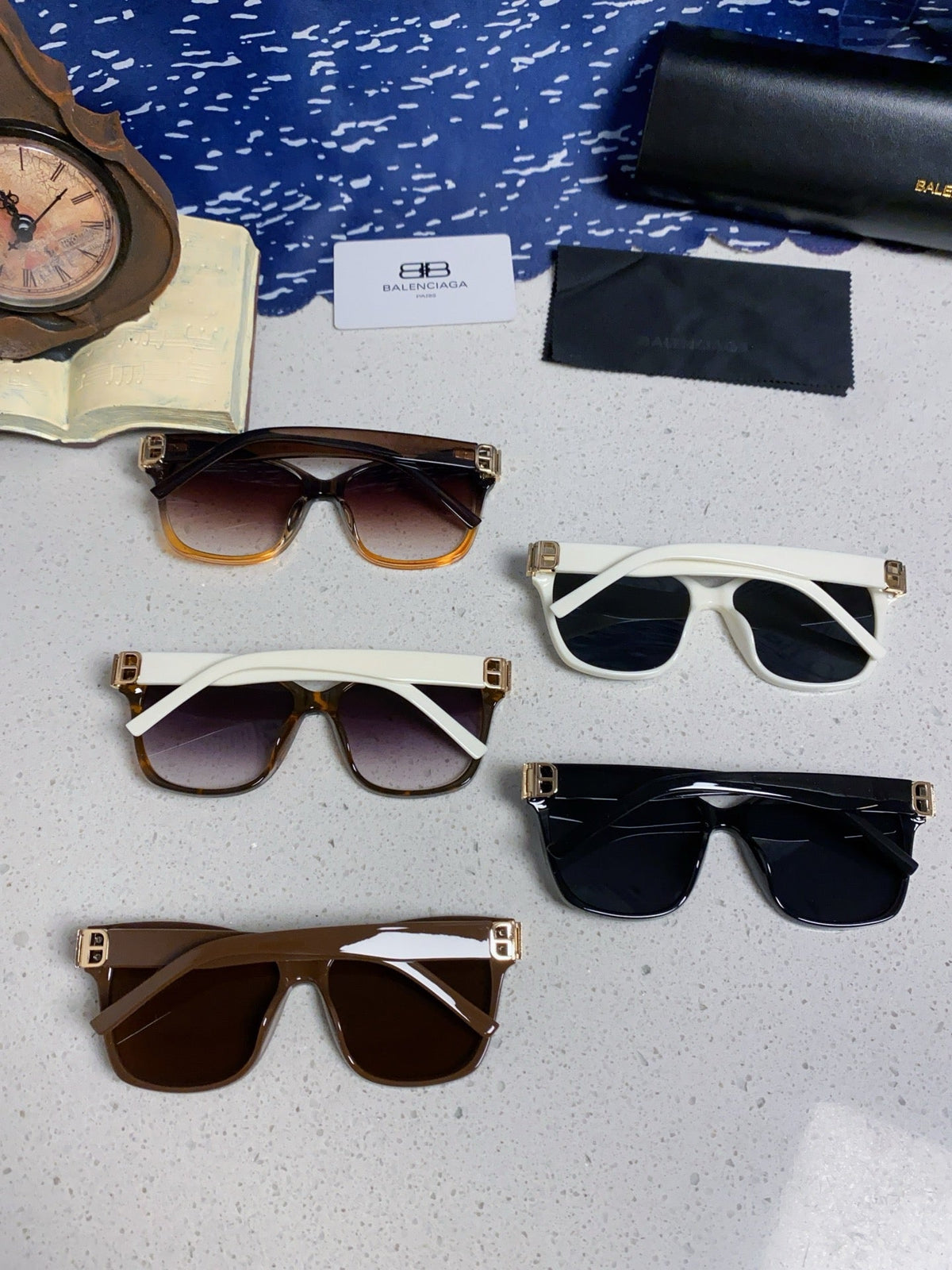 Balenciaga BB0102SA Fashion Blue Lens Sunglasses for Men & Women - detail image 10