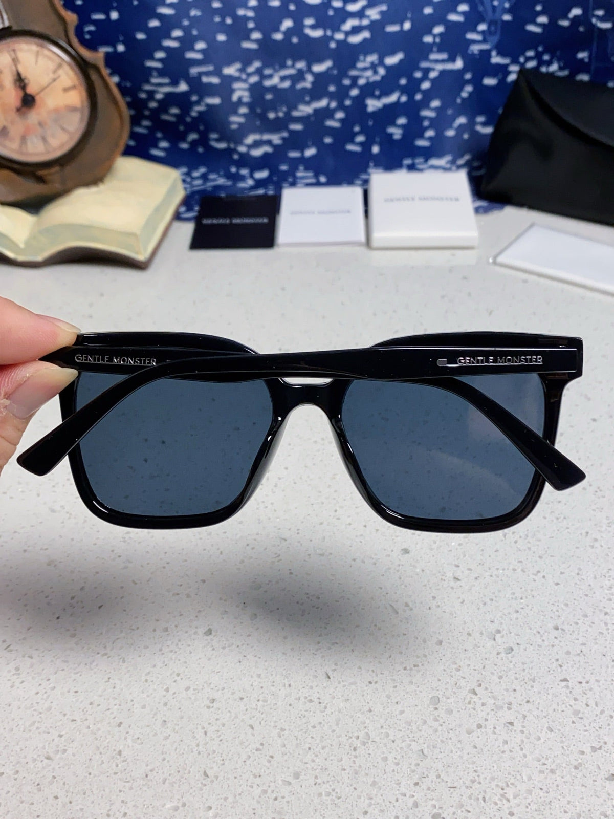 Gentle Monster SAL Acetate Square Blue Lens Sunglasses for Men & Women - detail image 5