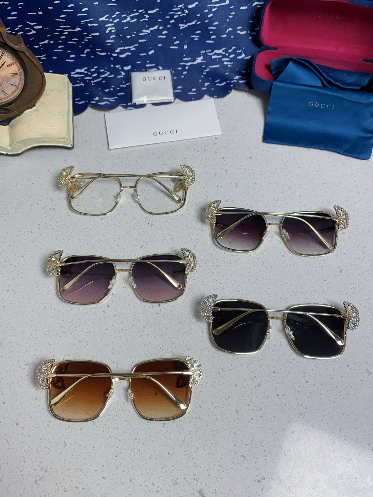 Gucci Square Brown Lens Sunglasses for Women - 132229 - detail image 11