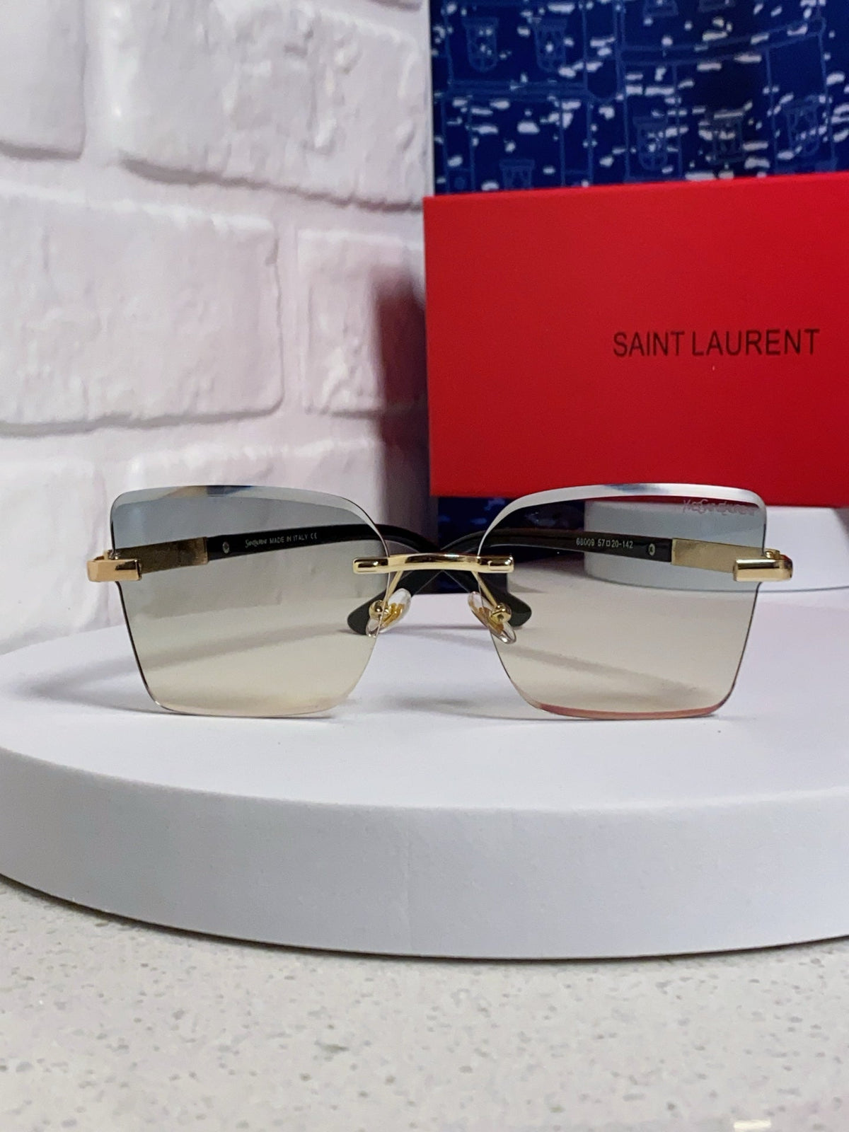 Saint Laurent Lightweight Rimless Silver Lens Sunglasses for Men & Wo - 398788 - detail image 2