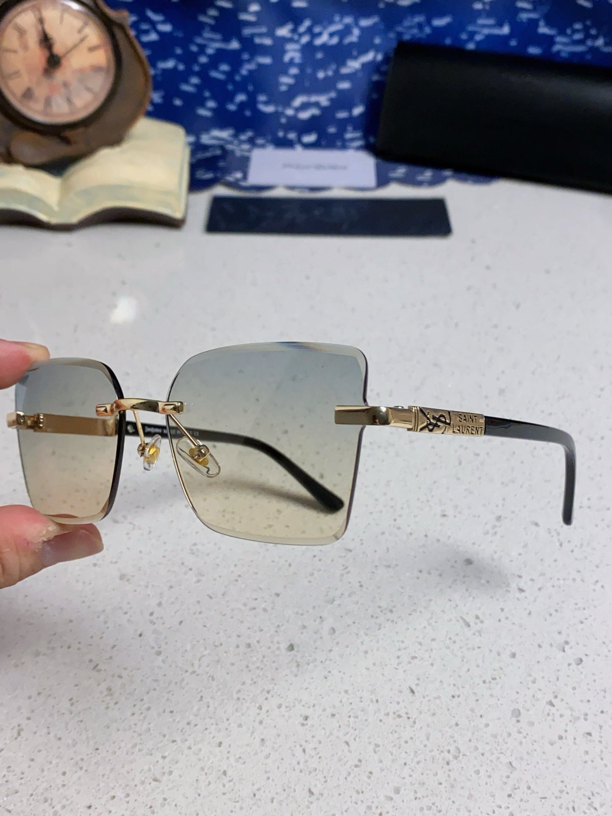 Saint Laurent Lightweight Rimless Silver Lens Sunglasses for Men & Wo - 398788 - detail image 6