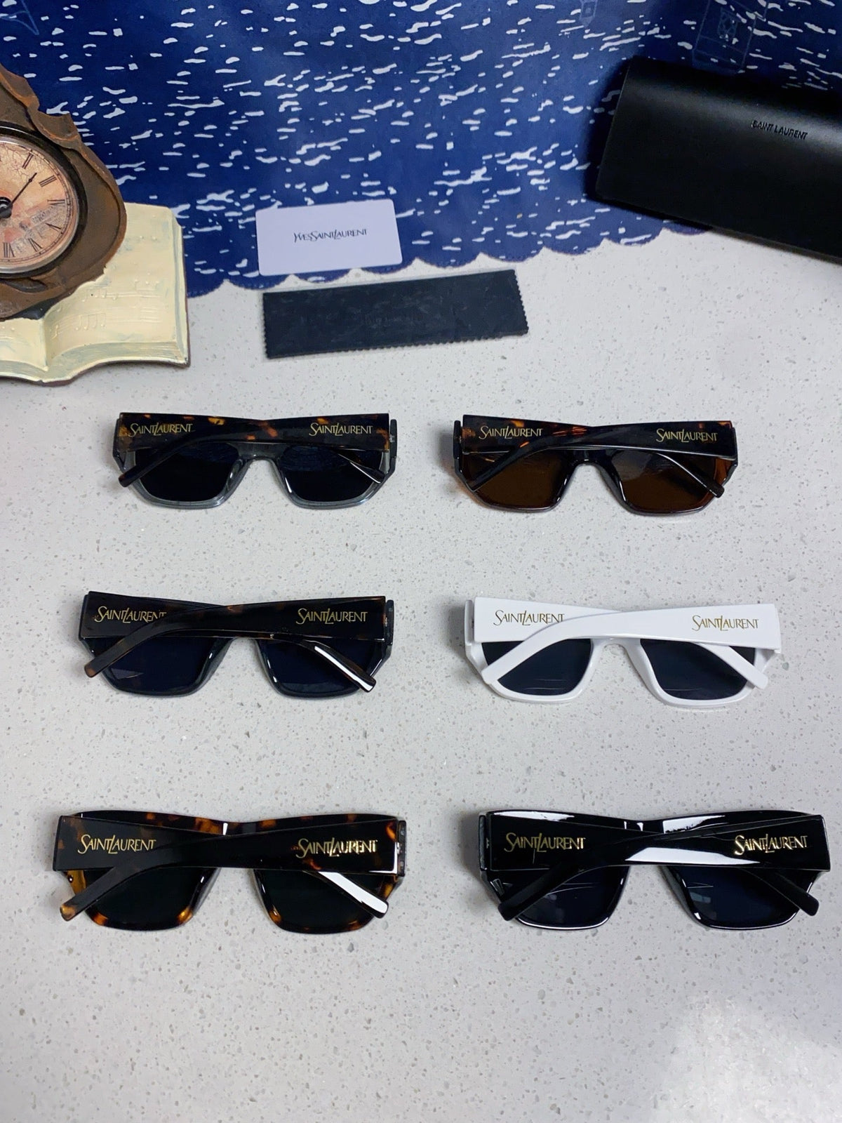 Saint Laurent SL740 Square Black Lens Sunglasses for Women - 465458 - detail image 12