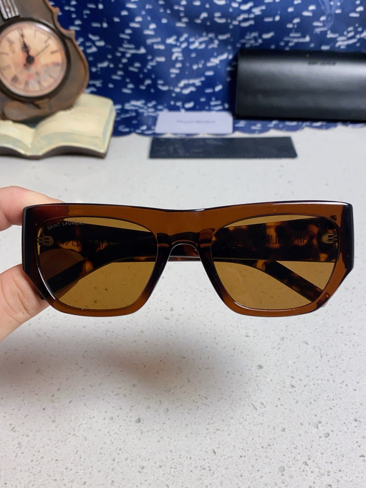 Saint Laurent SL740 Square Black Lens Sunglasses for Women - 465458 - detail image 5