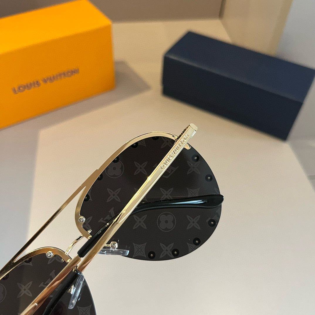 Louis Vuitton Metal Aviator Gold Lens Sunglasses for Men & Women - 431153 - detail image 6