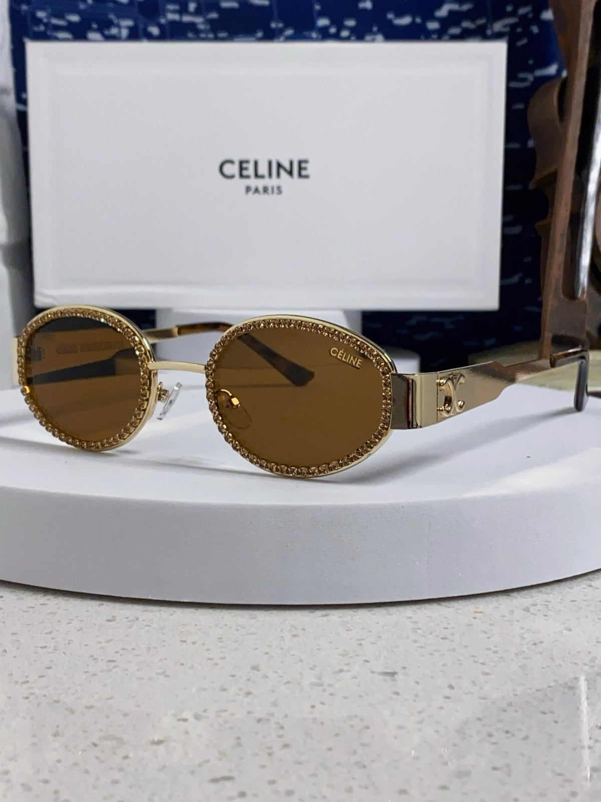 Celine Round Brown Lens Sunglasses for Men & Women - 358289