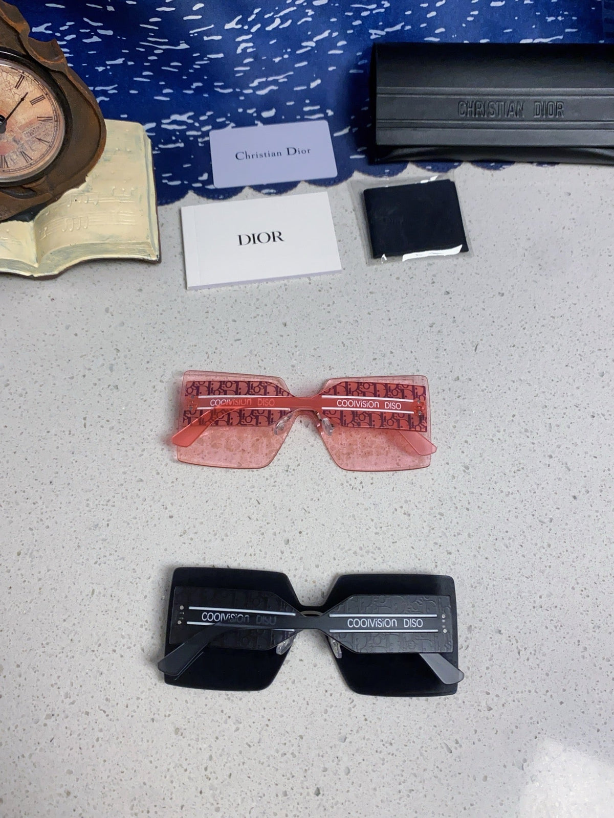 Dior Lightweight Rimless Blue Lens Sunglasses for Men - 358160 - detail image 9
