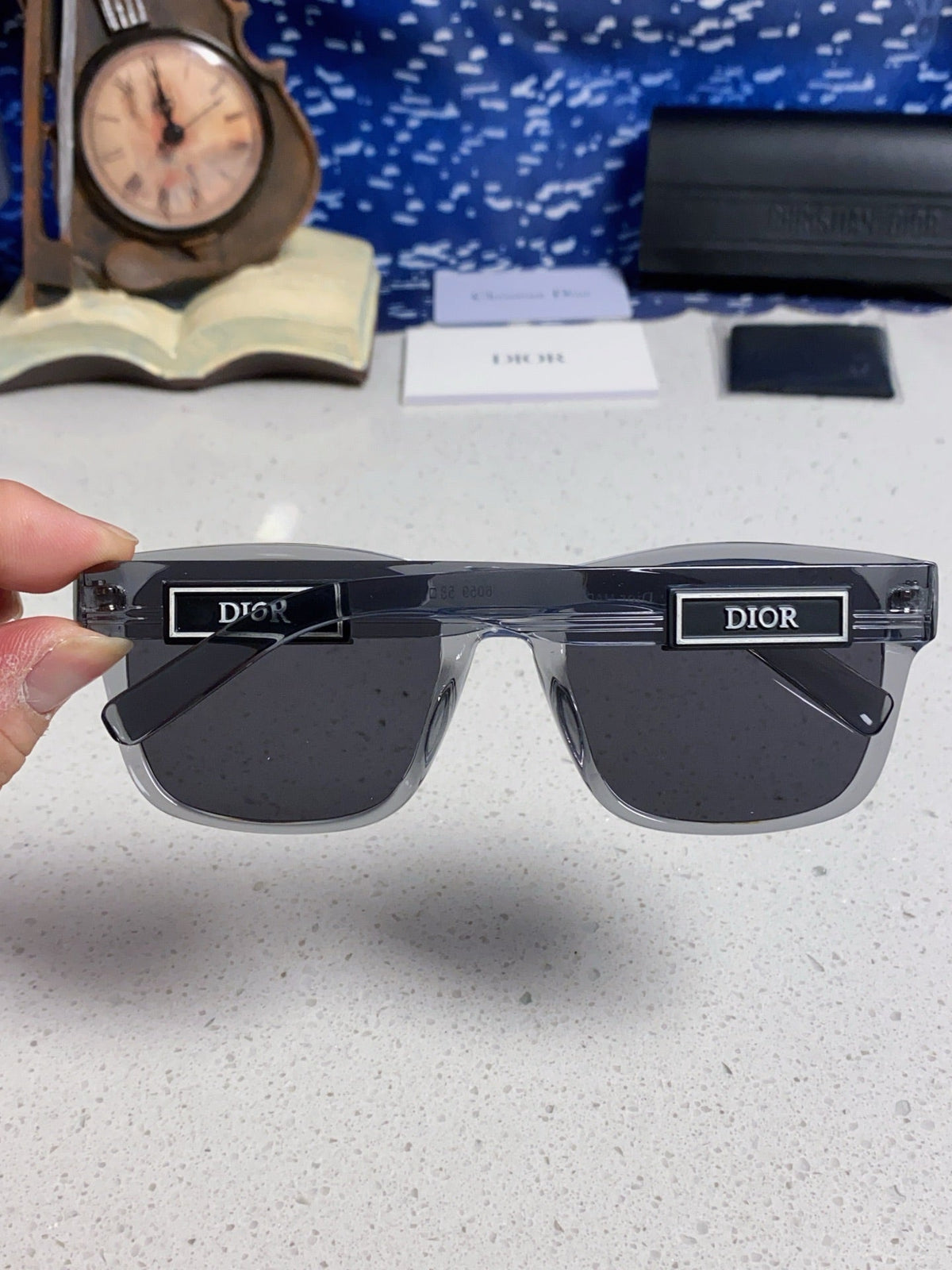 Dior Acetate Square Gray Lens Sunglasses for Men & Women - 358195 - detail image 5
