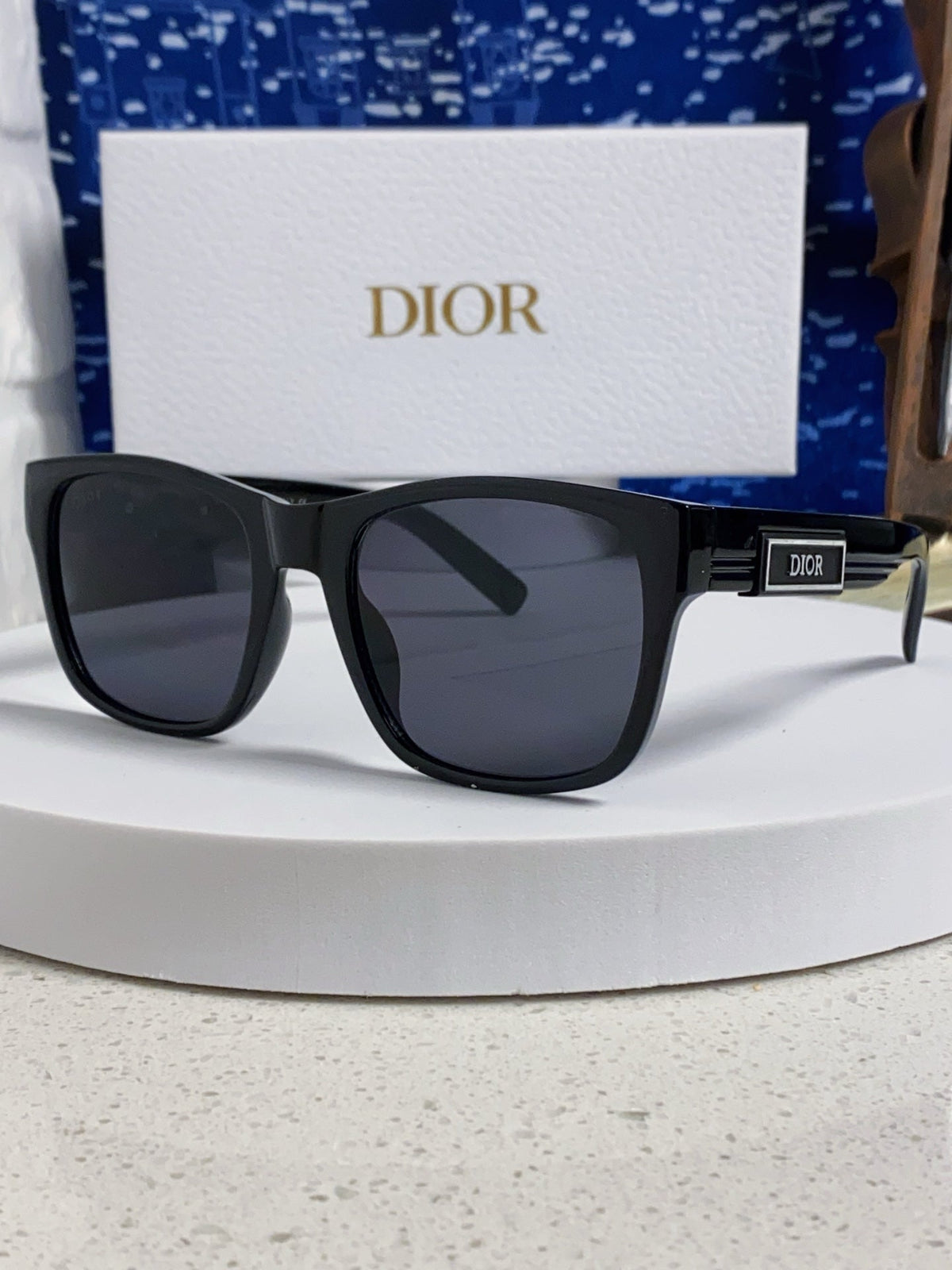 Dior Acetate Square Black Lens Sunglasses for Men & Women - 358198