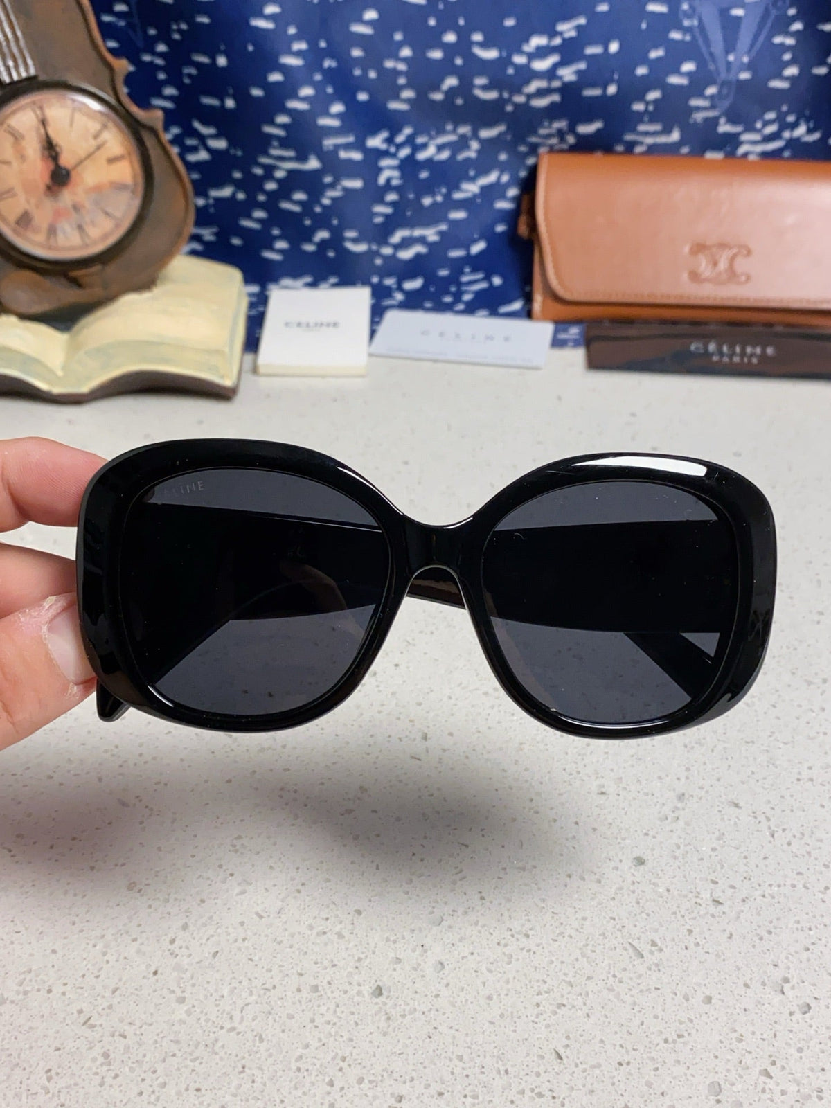 Celine Oversized Black Lens Sunglasses for Men & Women - 372017 - detail image 4