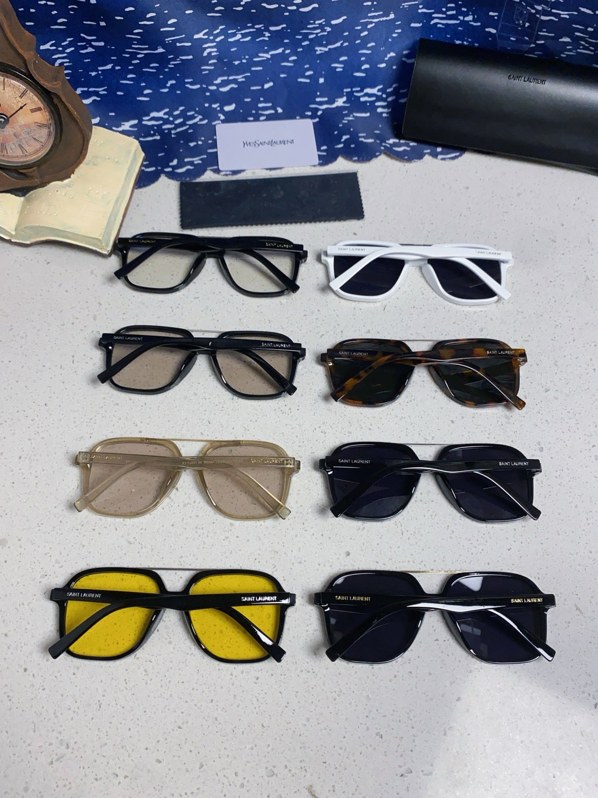 Saint Laurent SL545 Square Blue Lens Sunglasses for Men & Women - detail image 11