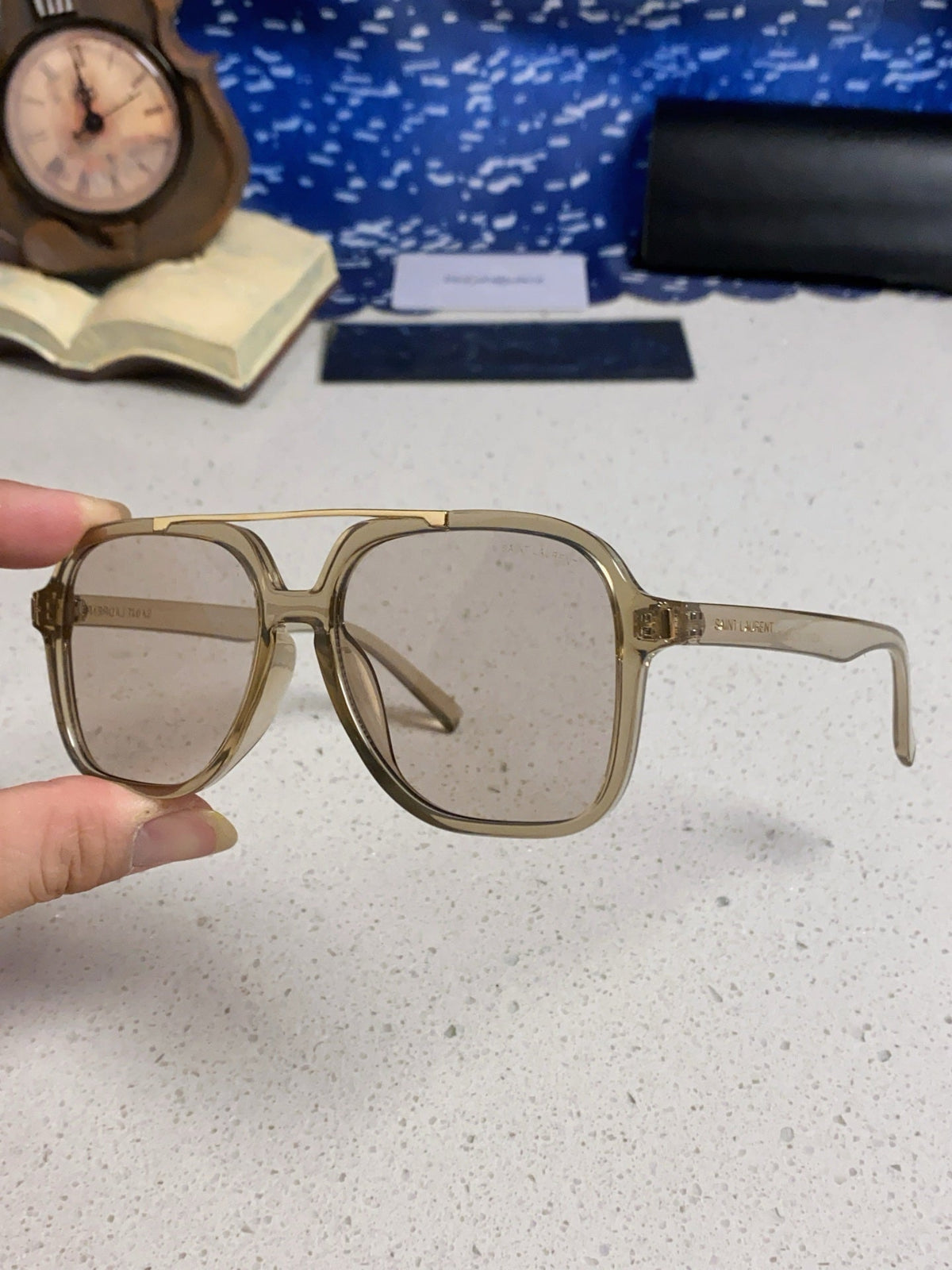 Saint Laurent SL545 Square Silver Lens Sunglasses for Men & Women - 867140 - detail image 5