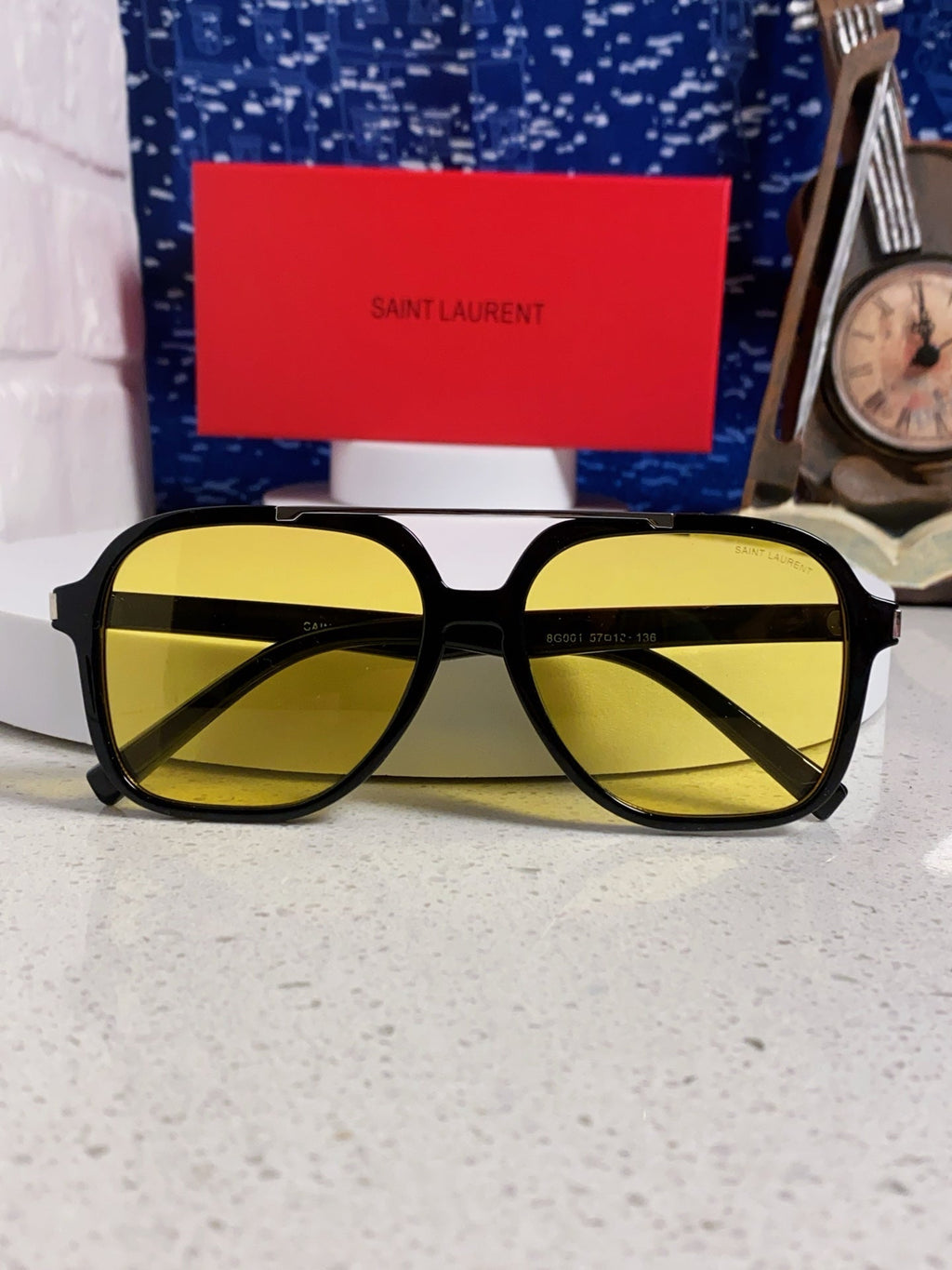 Saint Laurent SL545 Square Yellow Lens Sunglasses for Men & Women - 867141 - detail image 9