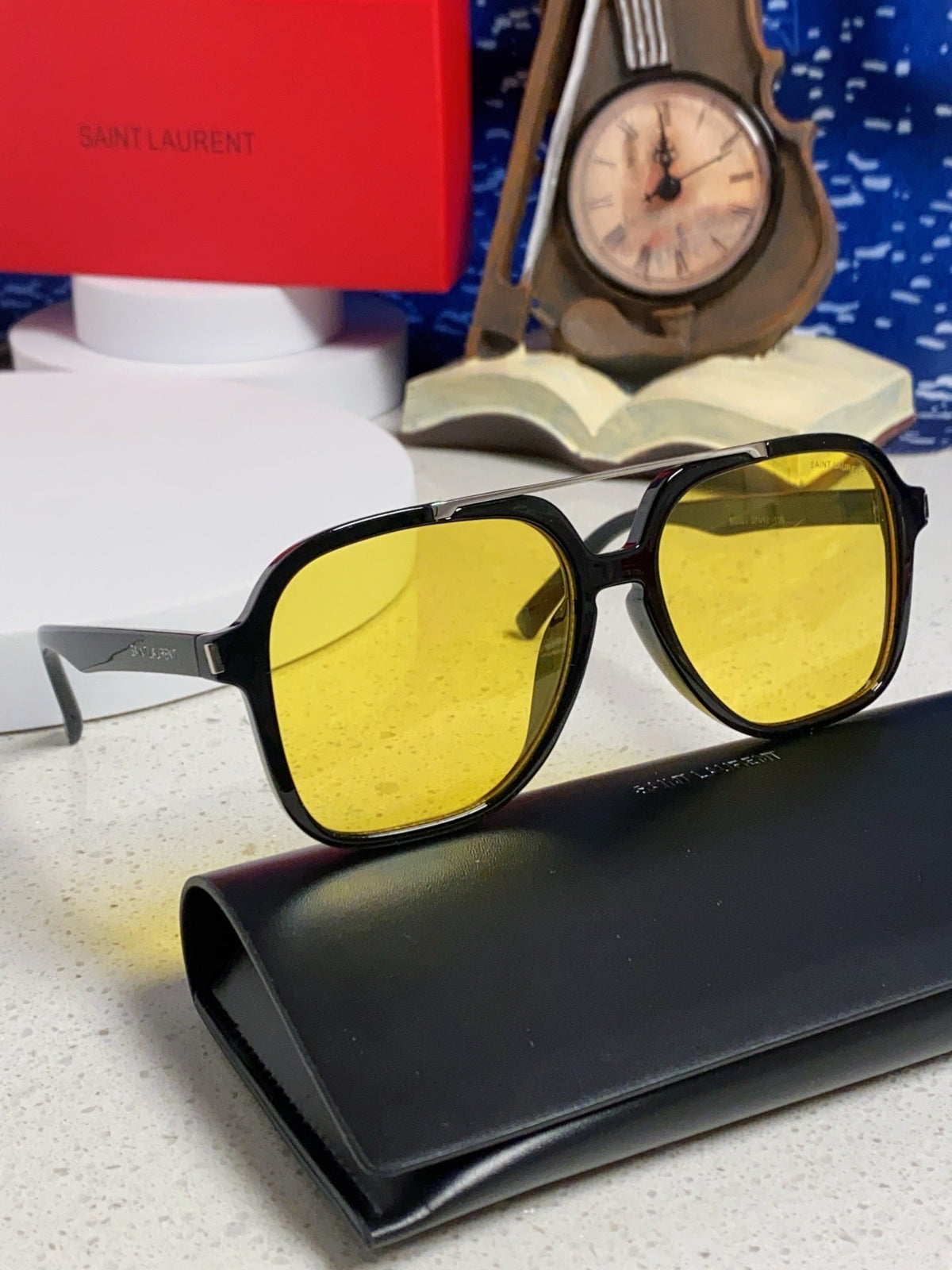 Saint Laurent SL545 Square Yellow Lens Sunglasses for Men & Women - 415567 - detail image 10