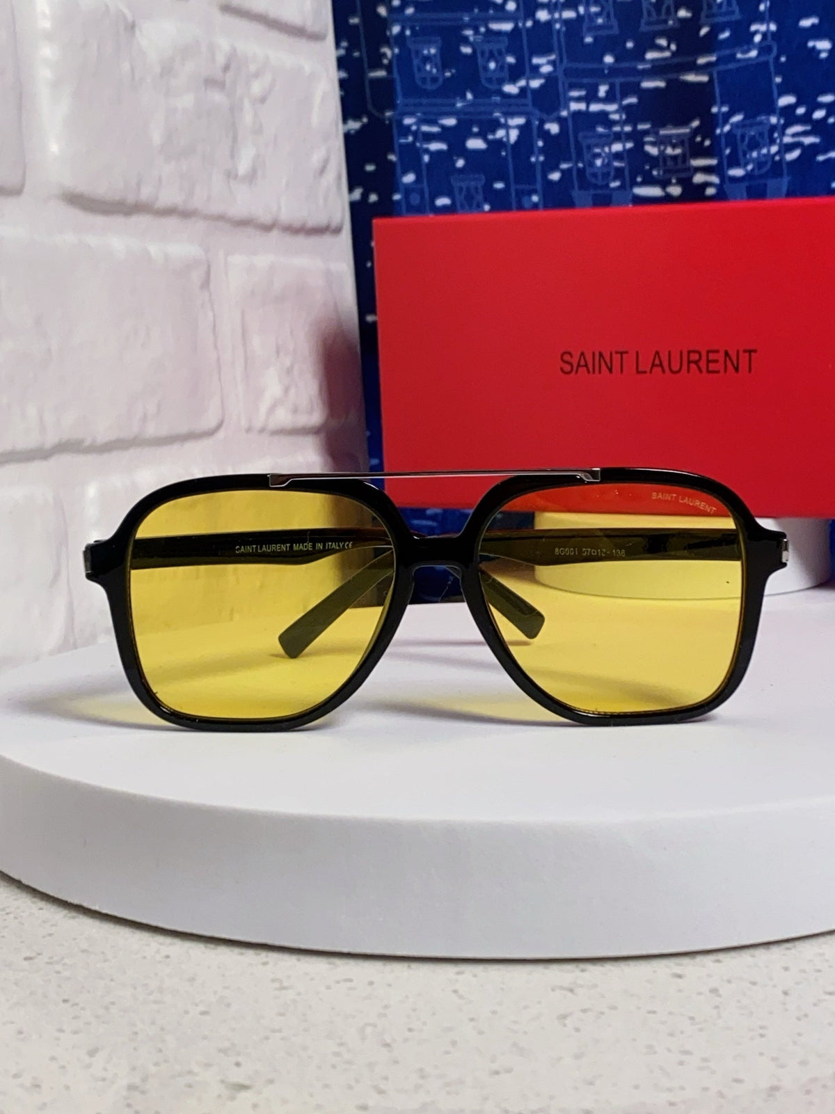 Saint Laurent SL545 Square Yellow Lens Sunglasses for Men & Women - 867141 - detail image 2
