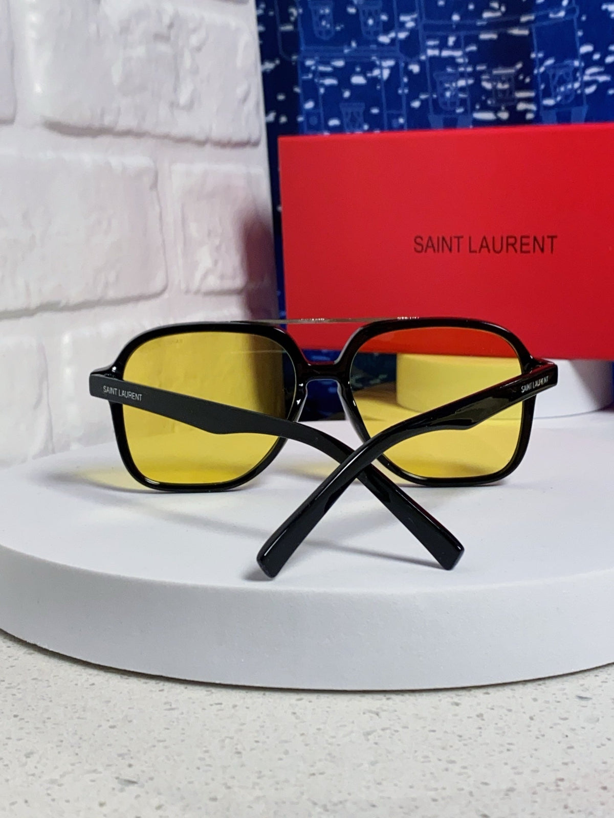 Saint Laurent SL545 Square Yellow Lens Sunglasses for Men & Women - 415567 - detail image 3