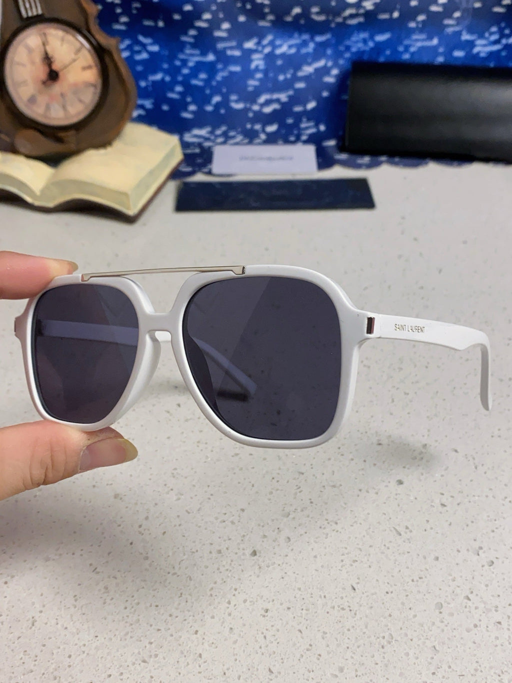 Saint Laurent SL545 Square Blue Lens Sunglasses for Men & Women - 431923 - detail image 6