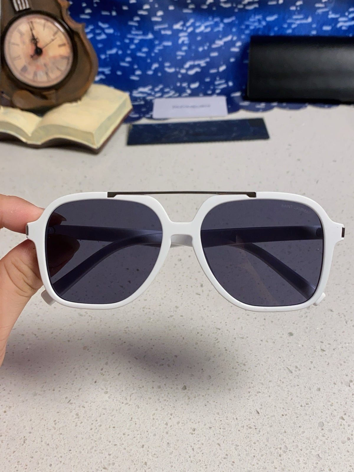 Saint Laurent SL545 Square Blue Lens Sunglasses for Men & Women - 867142 - detail image 4