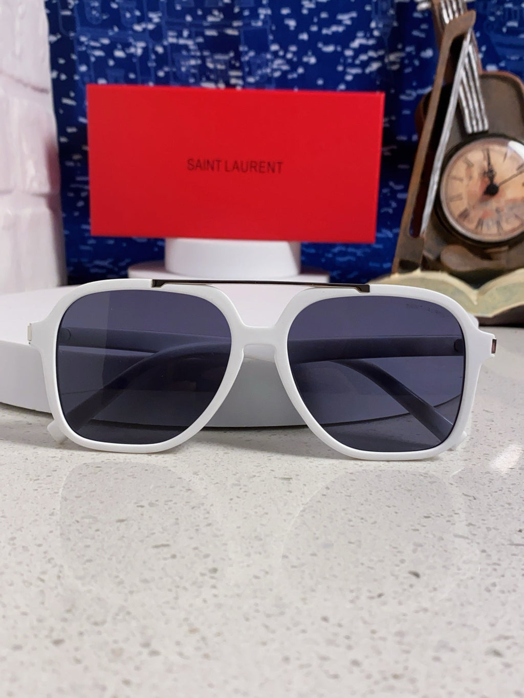 Saint Laurent SL545 Square Blue Lens Sunglasses for Men & Women - 867142 - detail image 8