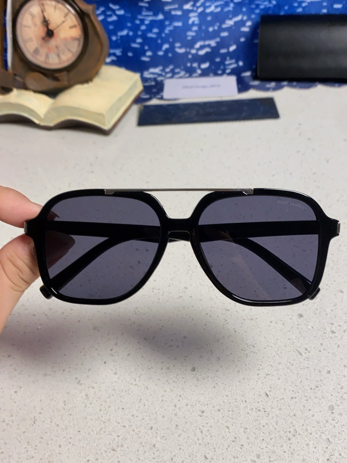 Saint Laurent SL545 Square Blue Lens Sunglasses for Men & Women - detail image 4