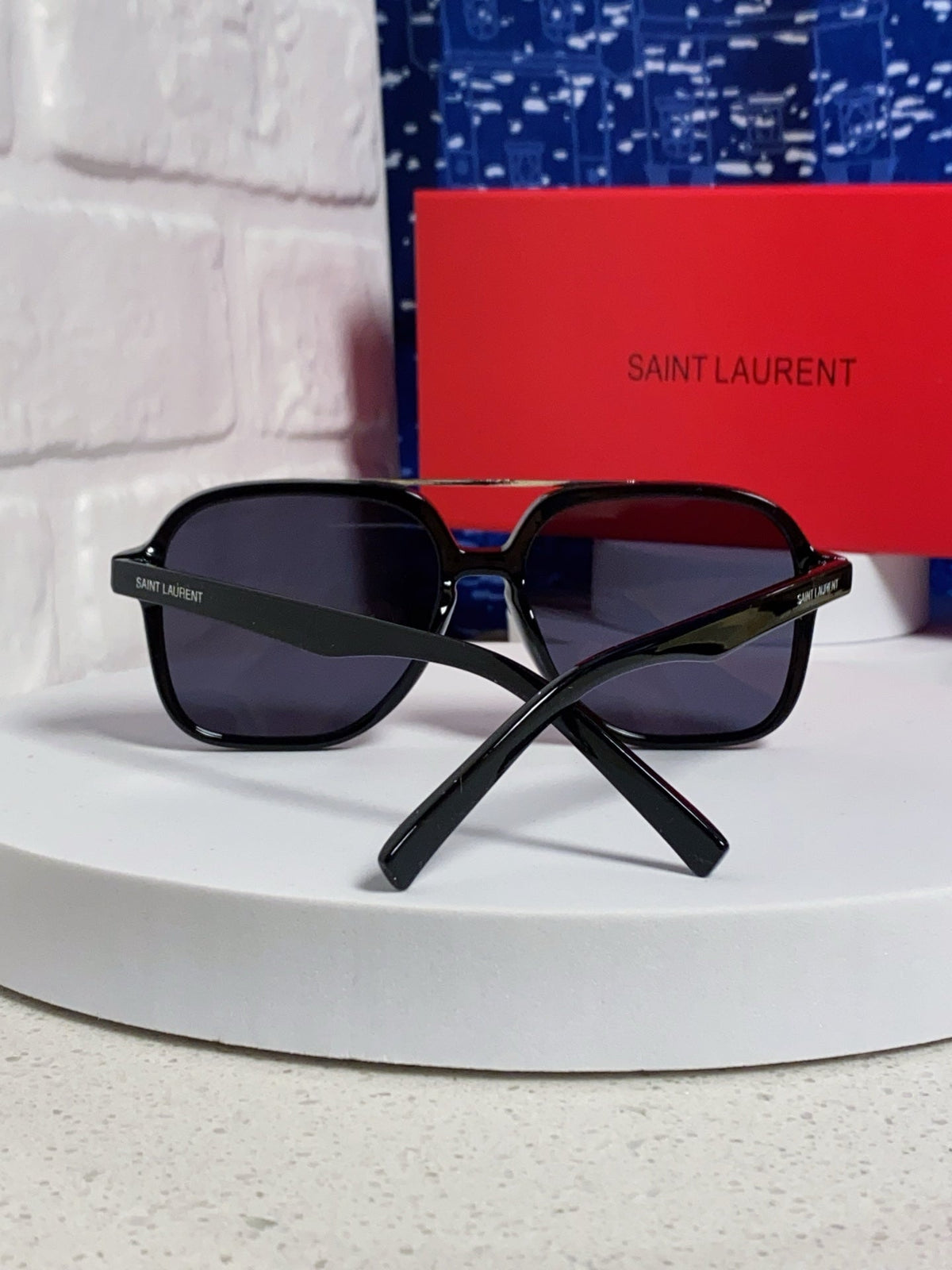 Saint Laurent SL545 Square Blue Lens Sunglasses for Men & Women - 867144 - detail image 3