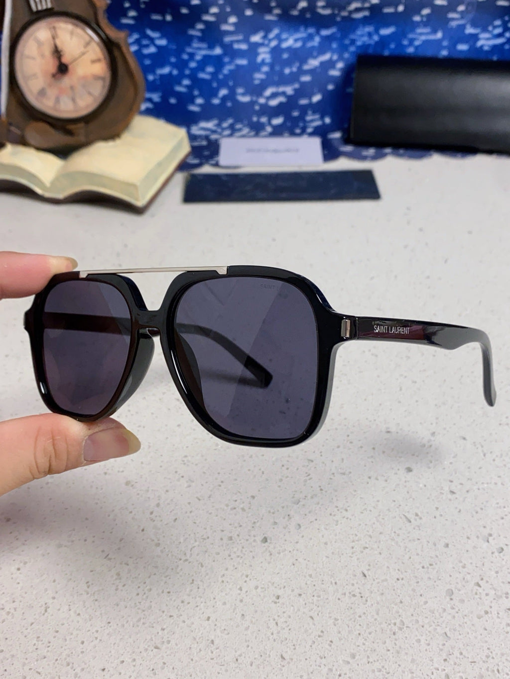 Saint Laurent SL545 Square Blue Lens Sunglasses for Men & Women - 867144 - detail image 6