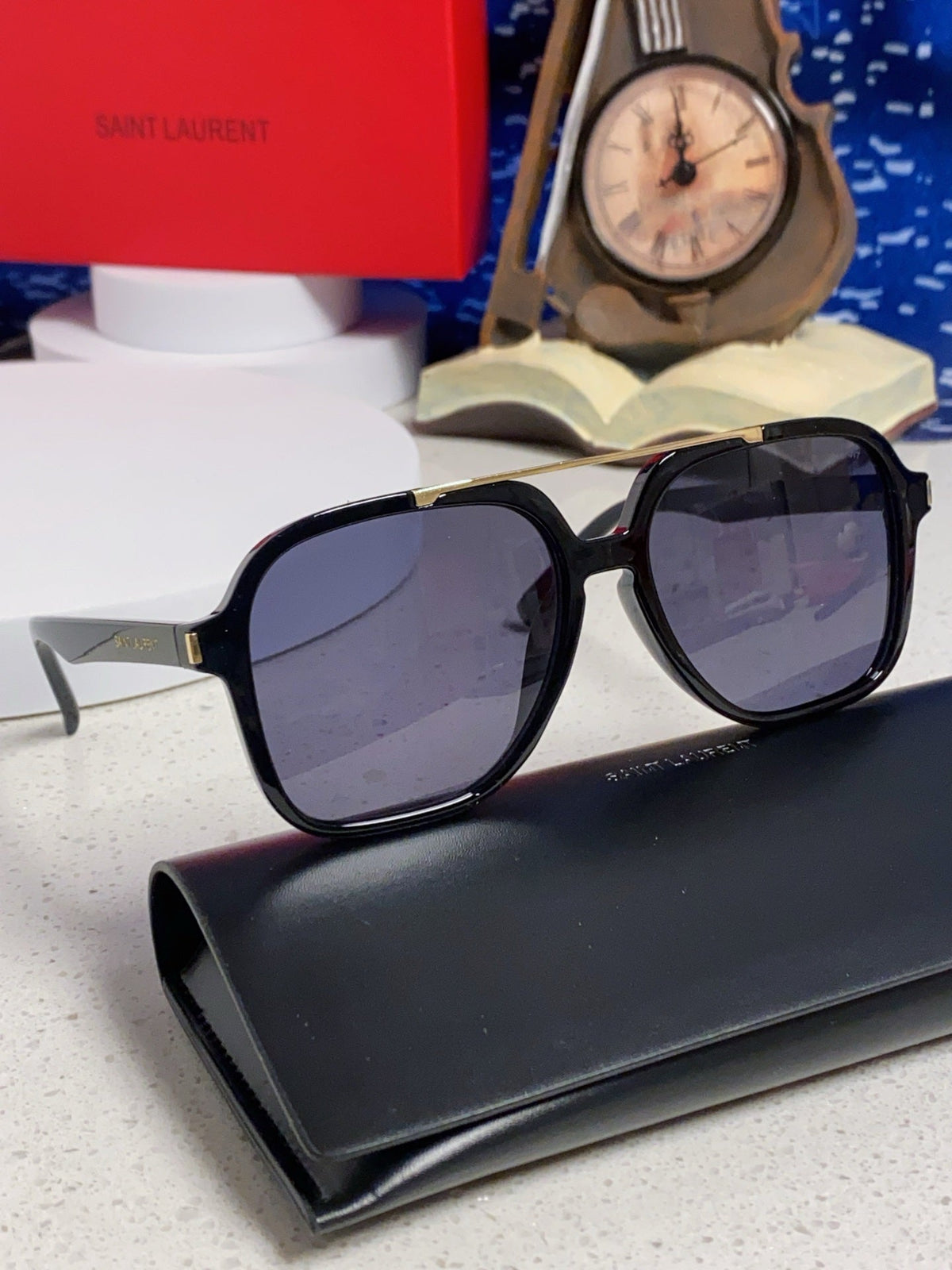 Saint Laurent SL545 Square Black Lens Sunglasses for Men & Women - 867145 - detail image 9