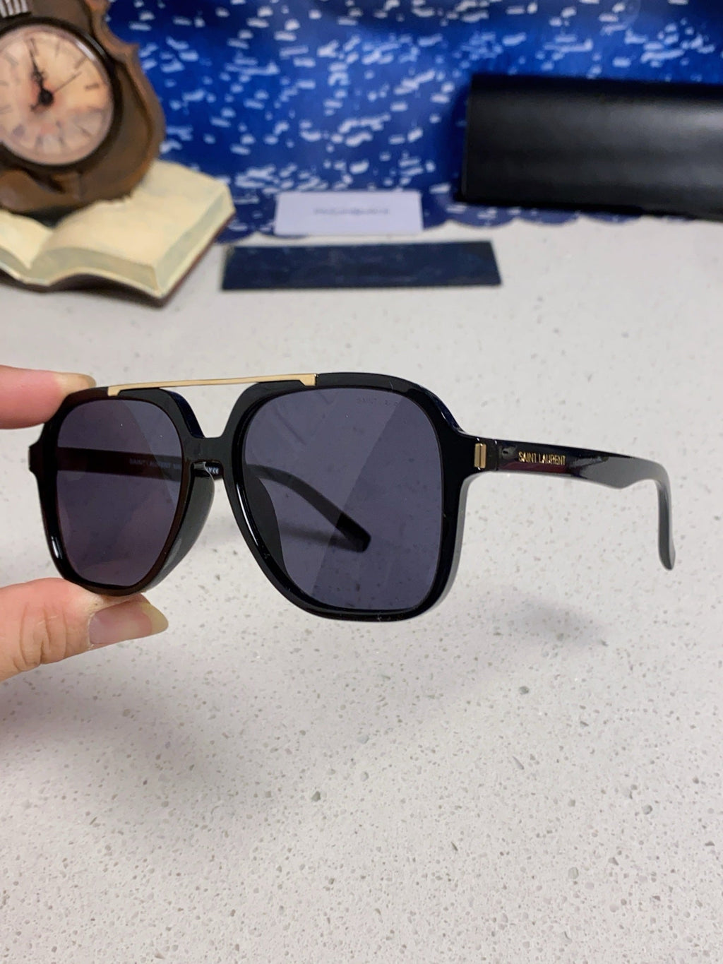 Saint Laurent SL545 Square Black Lens Sunglasses for Men & Women - detail image 5