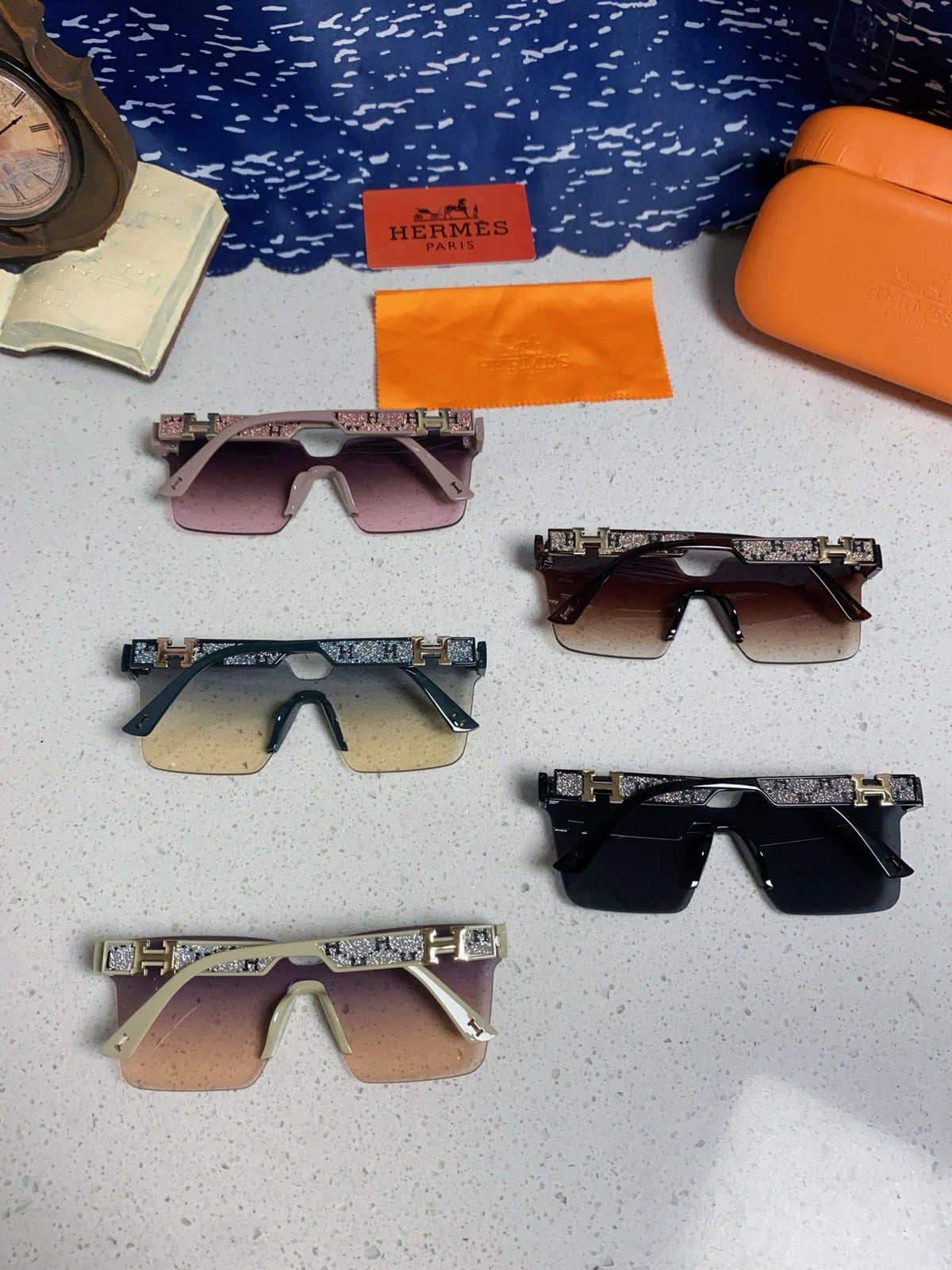 Hermès Lightweight Rimless Red Lens Sunglasses for Women - detail image 11
