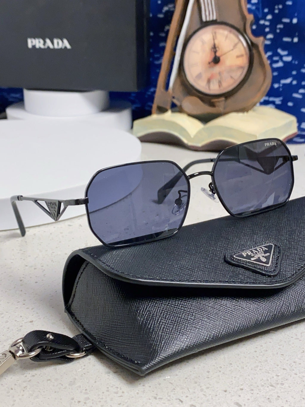 Prada A51S Fashion Blue Lens Sunglasses for Men & Women - detail image 10