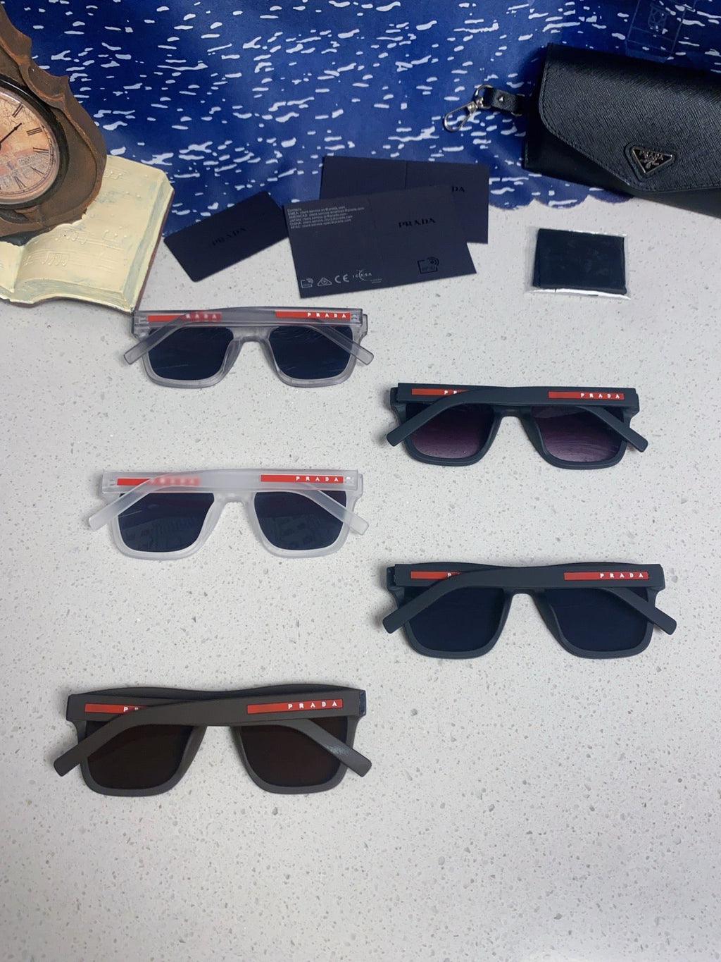 Prada Square Blue Lens Sunglasses for Men & Women - 487017 - detail image 11