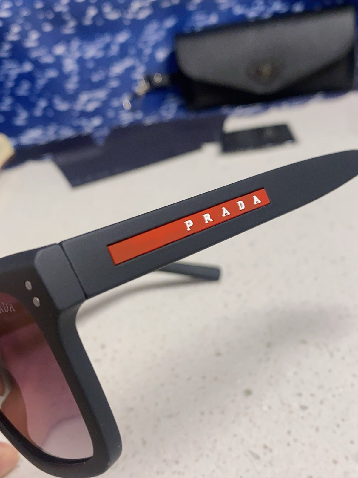 Prada Square Blue Lens Sunglasses for Men & Women - 487019 - detail image 7