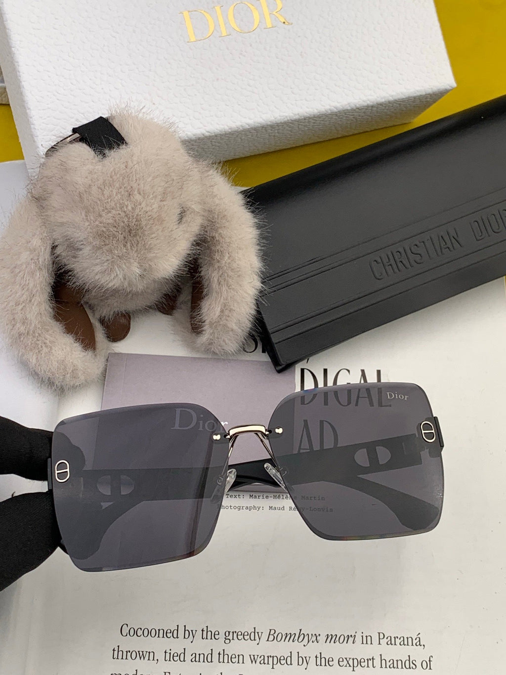 Dior D3550 Square Black Lens Sunglasses for Men & Women - 867136 - detail image 2