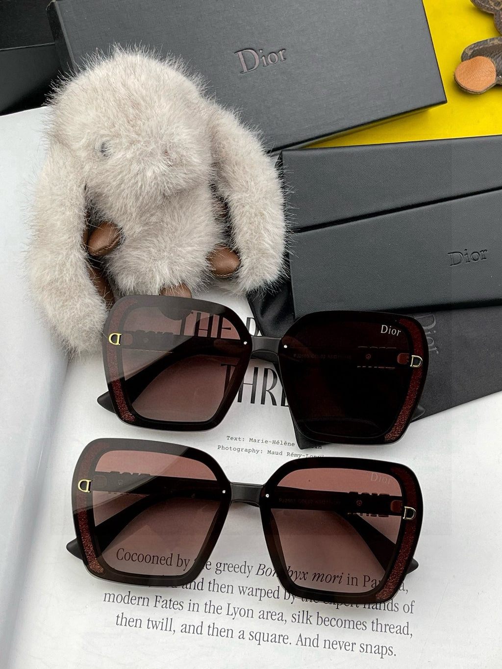 Dior CD3290 Polarized Square Black Lens Sunglasses for Women - 867132 - detail image 7