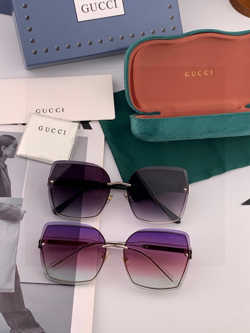 Gucci G0421 Metal Fashion Black Lens Sunglasses for Men & Women - detail image 8