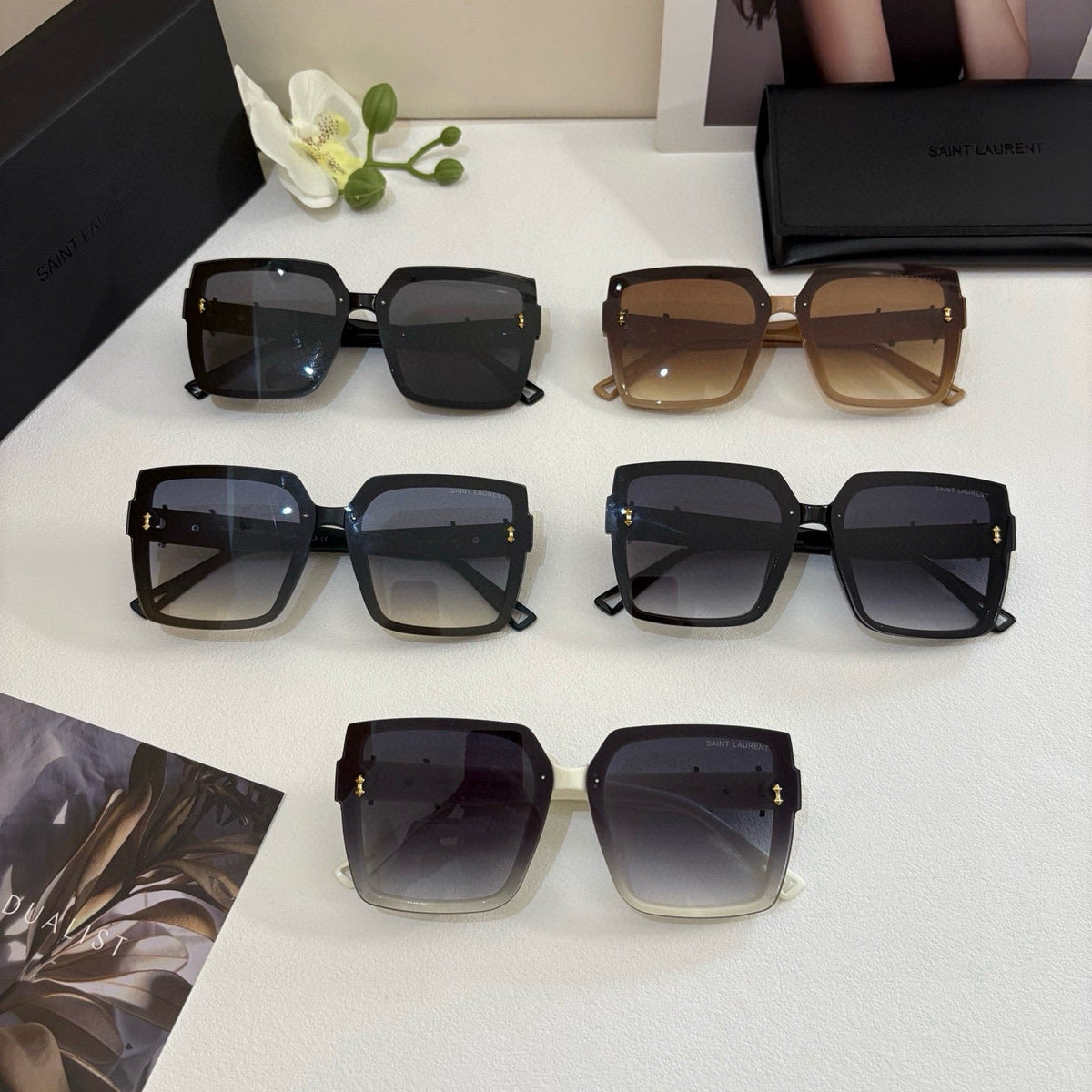 Saint Laurent Metal Fashion Silver Lens Sunglasses for Men & Women - 431916 - detail image 2
