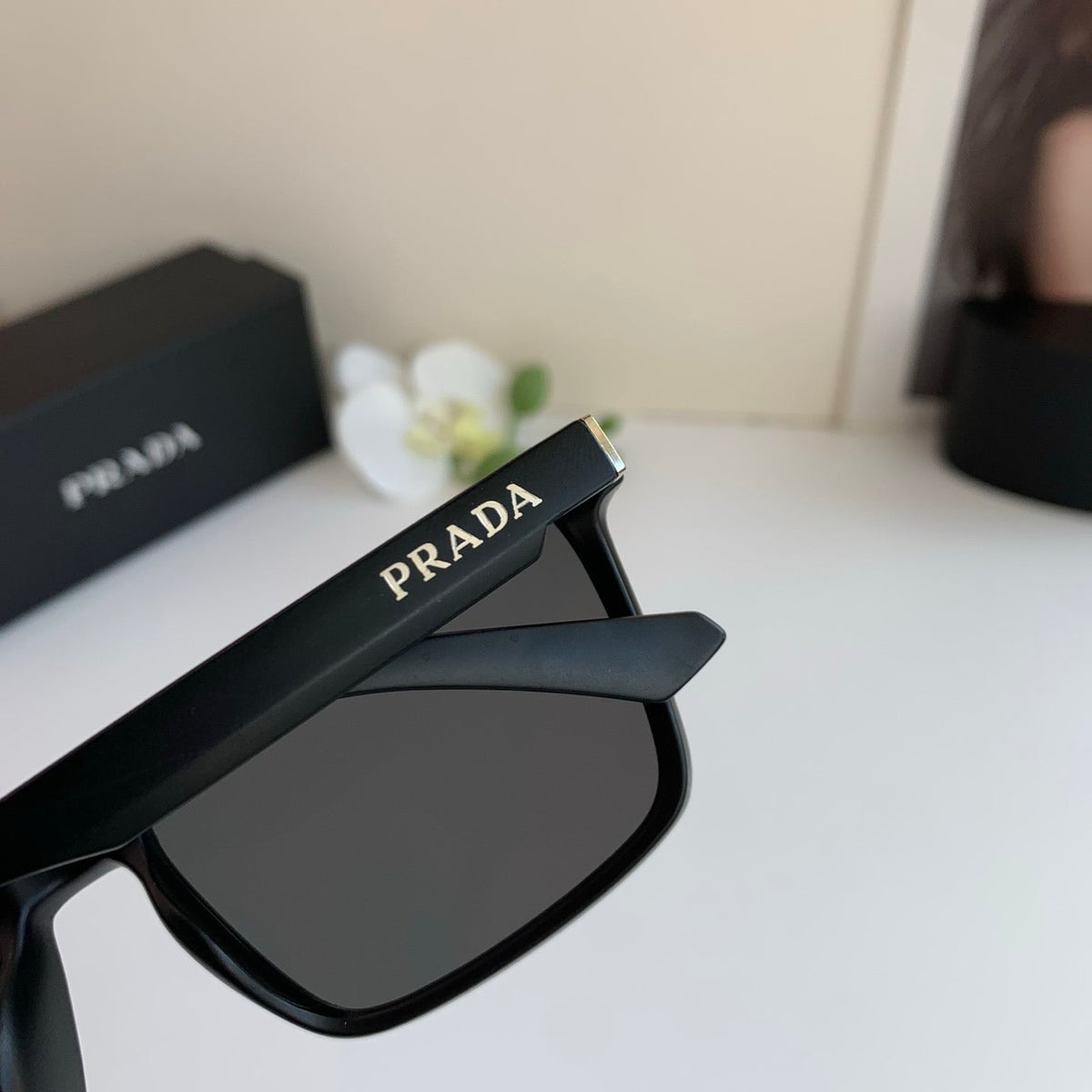 Prada Square Black Lens Sunglasses for Men & Women - 449334