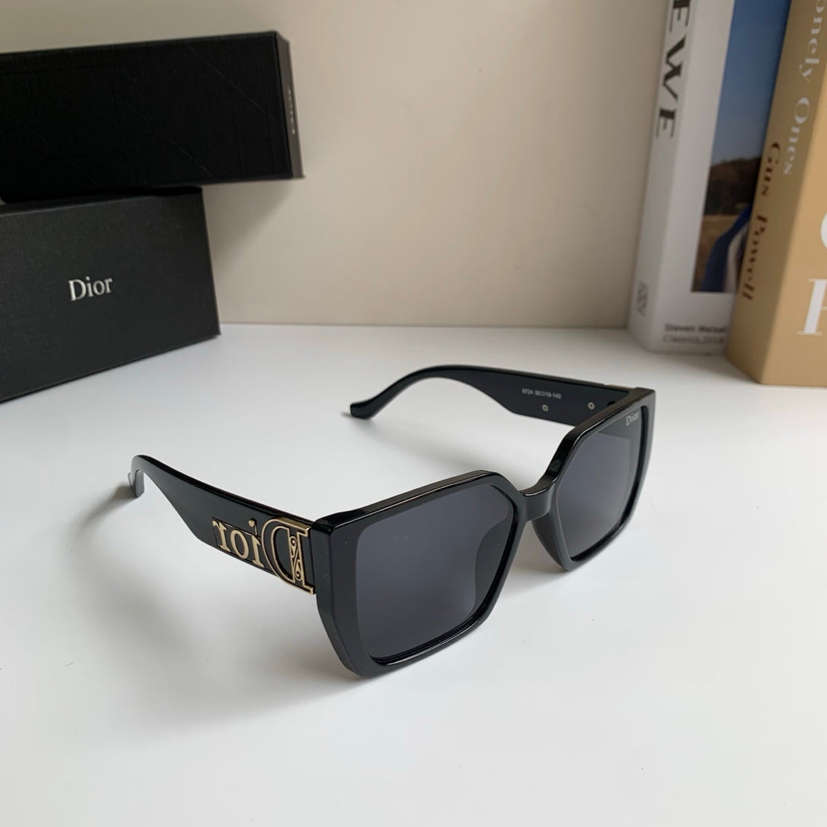 Dior Polarized Square Black Lens Sunglasses for Men & Women - 371932