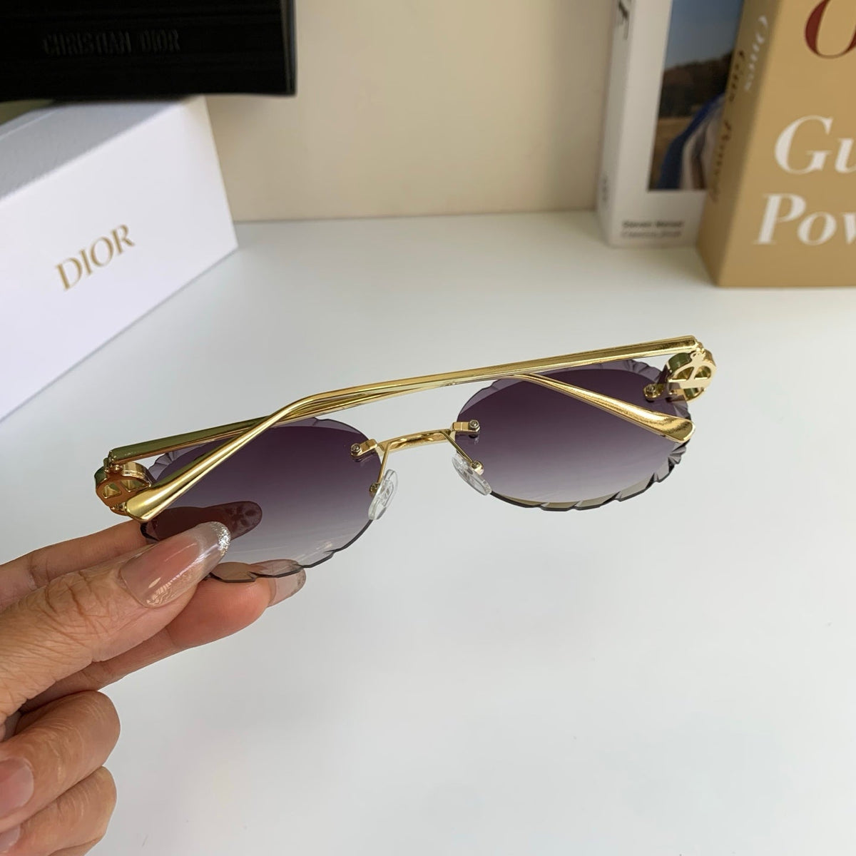 Dior Polarized Round Silver Lens Sunglasses for Men & Women - 382457 - detail image 8