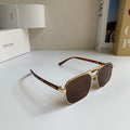 Prada Metal Fashion Brown Lens Sunglasses for Men & Women