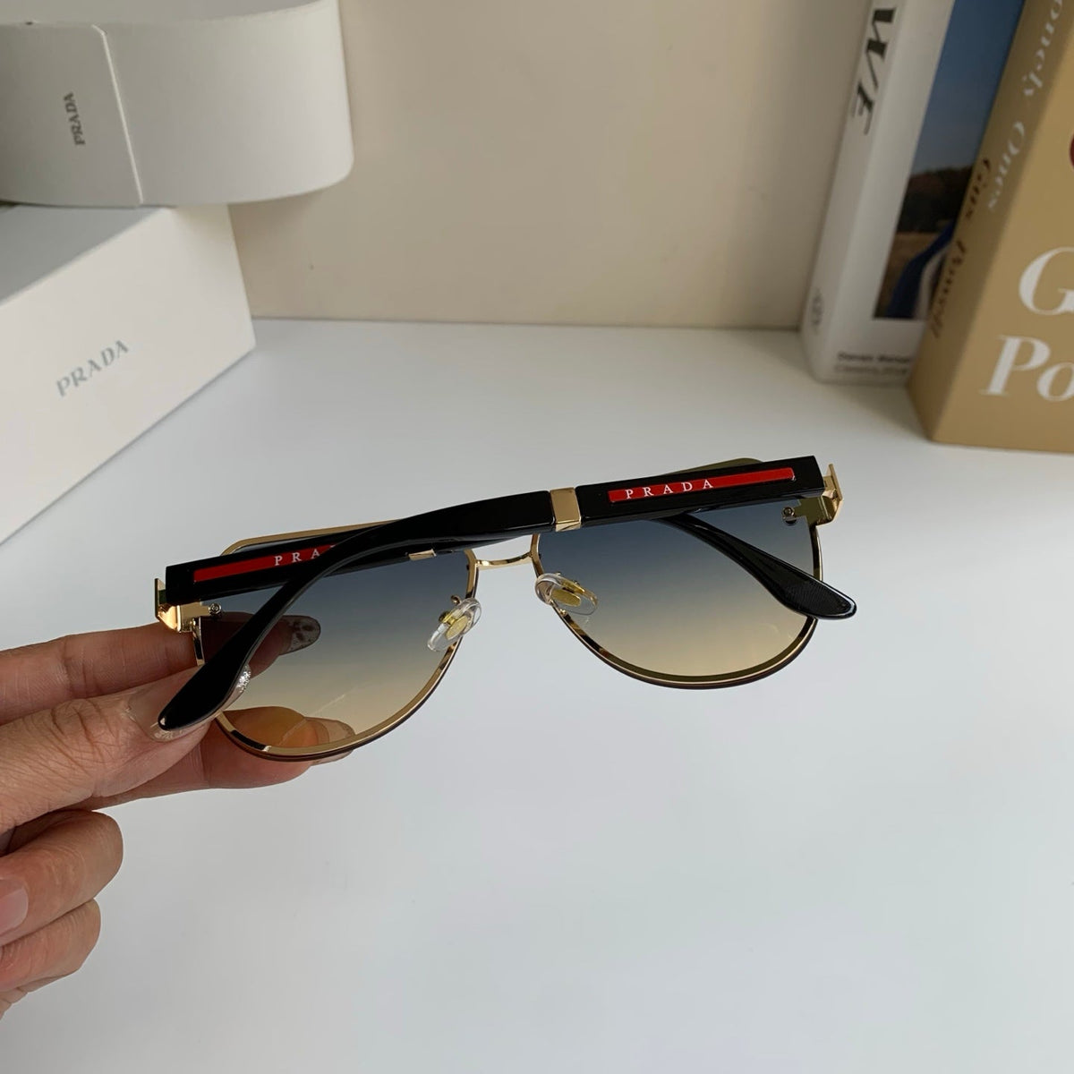 Prada Metal Aviator Silver Lens Sunglasses for Men & Women - 487134 - detail image 7