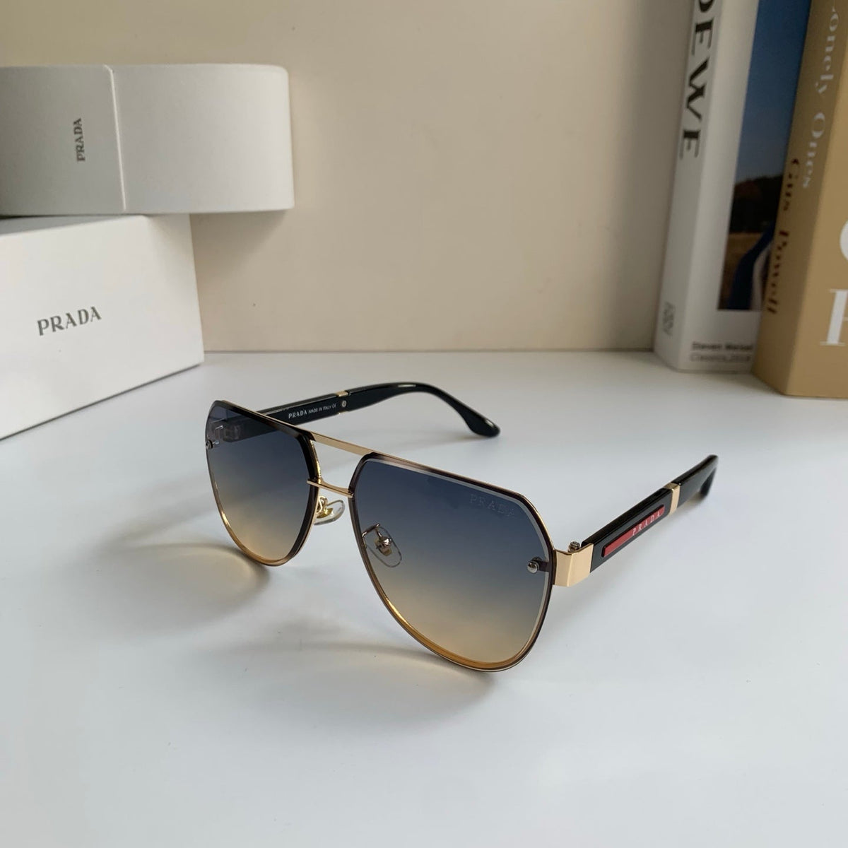 Prada Metal Aviator Silver Lens Sunglasses for Men & Women - 487134 - detail image 2